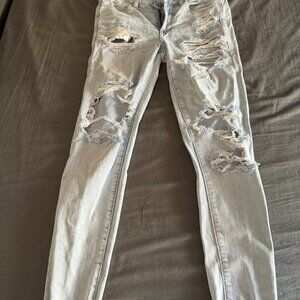 American Eagle High Waisted Next Level Stretch Distressed Jeggings Size 6